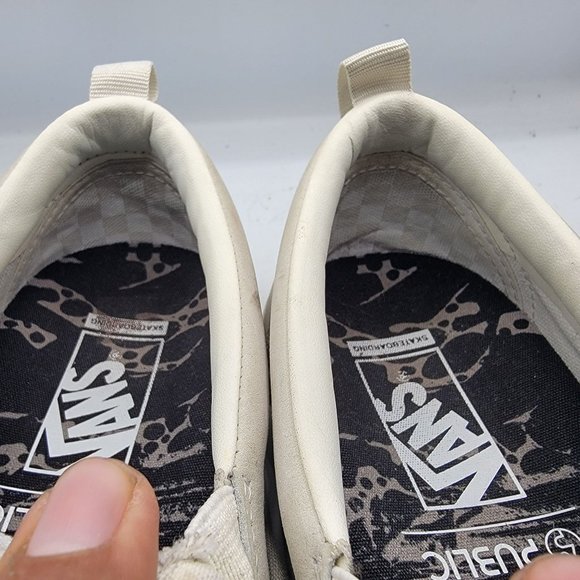 Vans x Public Skate Slip On Mens 8 White Skateboarding Shoes Out The Public Eye main image 4